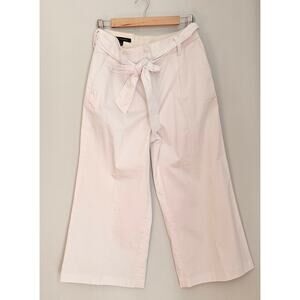 Brooks Brothers Cotton Wide-leg Cut Culotte Pants Tie Belt Womens Sz 8